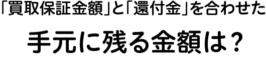 「買取保証金額」と「還付金」を合わせた手元に残る金額は？